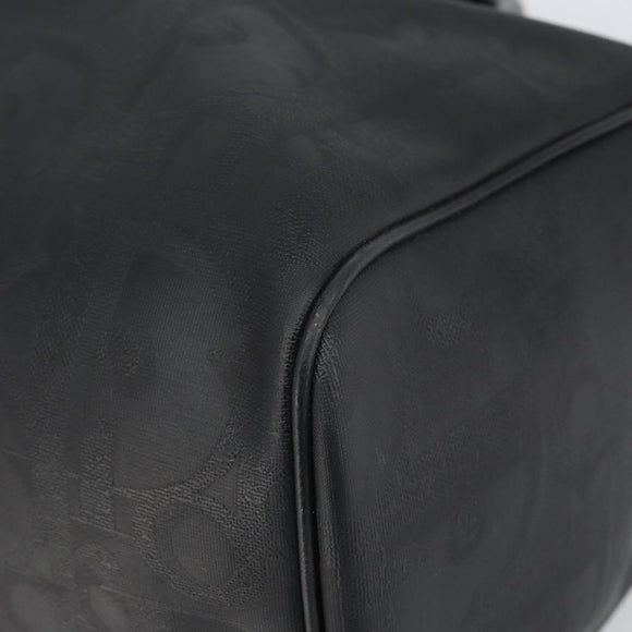 Christian Dior Trotter Canvas Boston Bag PVC Schwarz Gold Auth 164537