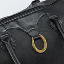 Christian Dior Trotter Canvas Boston Bag PVC Schwarz Gold Auth 164537-17