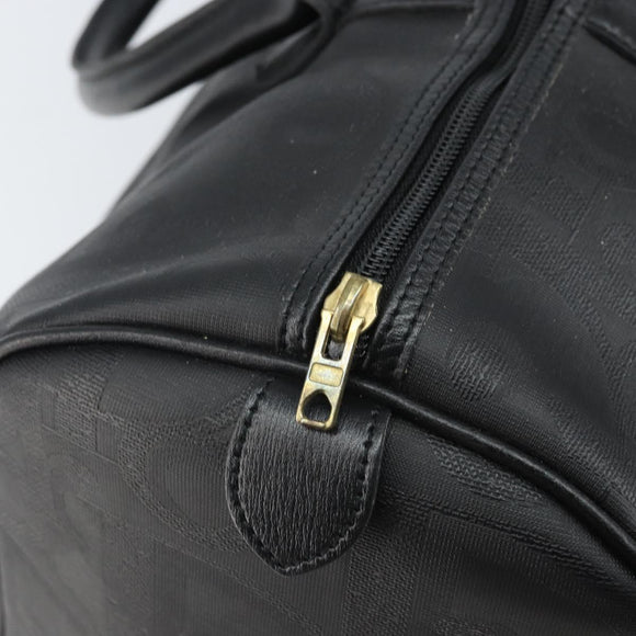 Christian Dior Trotter Canvas Boston Bag PVC Schwarz Gold Auth 164537