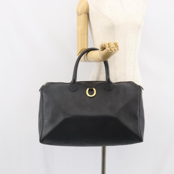 Christian Dior Trotter Canvas Boston Bag PVC Schwarz Gold Auth 164537