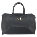 Christian Dior Trotter Canvas Boston Bag PVC Schwarz Gold Auth 164537-13