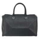 Christian Dior Trotter Canvas Boston Bag PVC Schwarz Gold Auth 164537-2