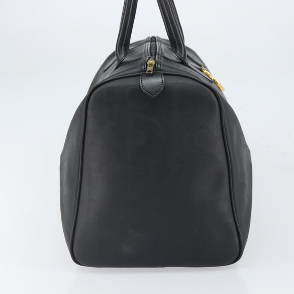 Christian Dior Trotter Canvas Boston Bag PVC Schwarz Gold Auth 164537