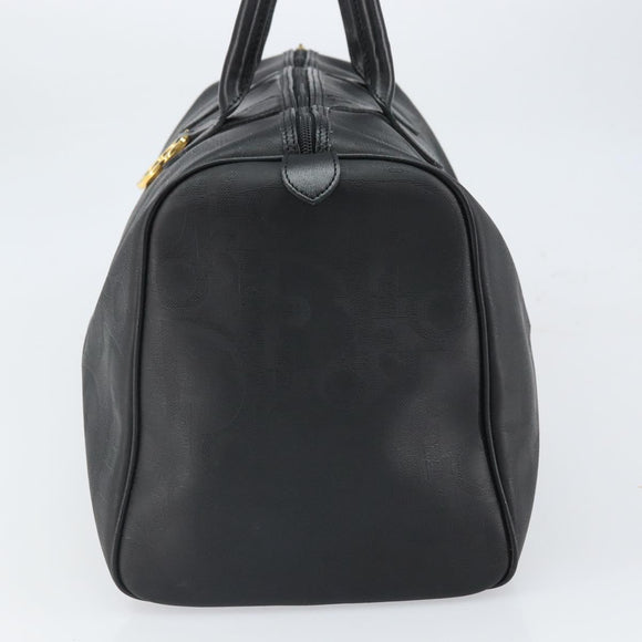 Christian Dior Trotter Canvas Boston Bag PVC Schwarz Gold Auth 164537