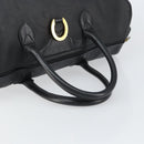 Christian Dior Trotter Canvas Boston Bag PVC Black Gold Auth 164537-7