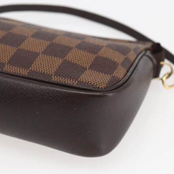 LOUIS VUITTON Damier Ebene Trousse makeup Pouch N51982 LV Auth 164571