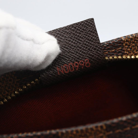 LOUIS VUITTON Damier Ebene Trousse makeup Pouch N51982 LV Auth 164571