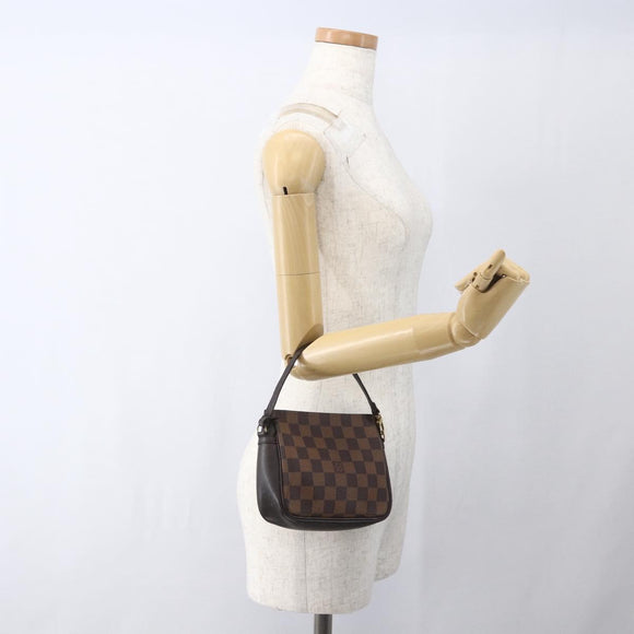 LOUIS VUITTON Damier Ebene Trousse makeup Pouch N51982 LV Auth 164571