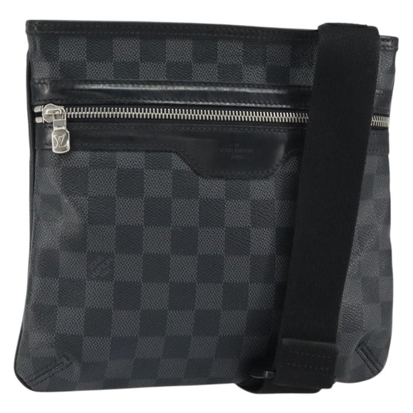 LOUIS VUITTON Damier Graphite Tomas Shoulder Bag N58028 LV Auth 164577