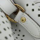 LOUIS VUITTON Perfo Flore Noe Shoulder Bag White LV Auth 164588V-10
