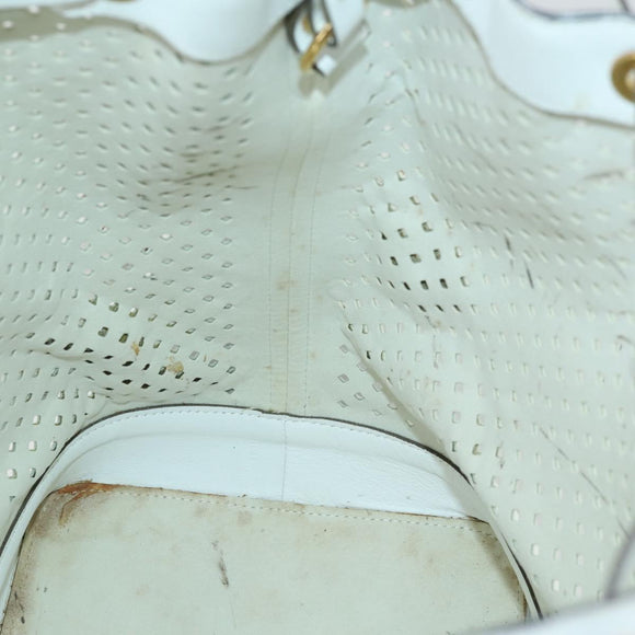 LOUIS VUITTON Perfo Flore Noe Shoulder Bag White LV Auth 164588V