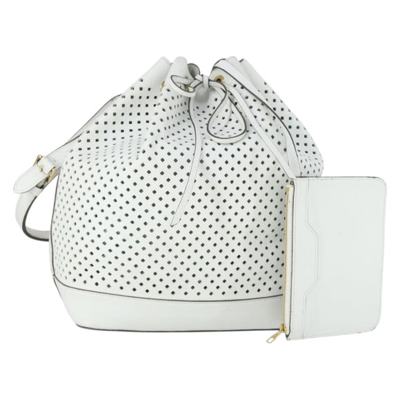 LOUIS VUITTON Perfo Flore Noe Shoulder Bag White LV Auth 164588V