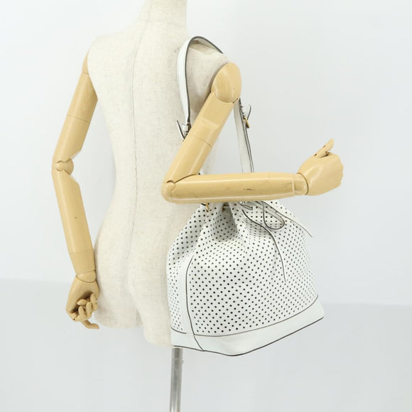 LOUIS VUITTON Perfo Flore Noe Shoulder Bag White LV Auth 164588V