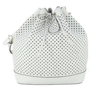 LOUIS VUITTON Perfo Flore Noe Shoulder Bag White LV Auth 164588V-13
