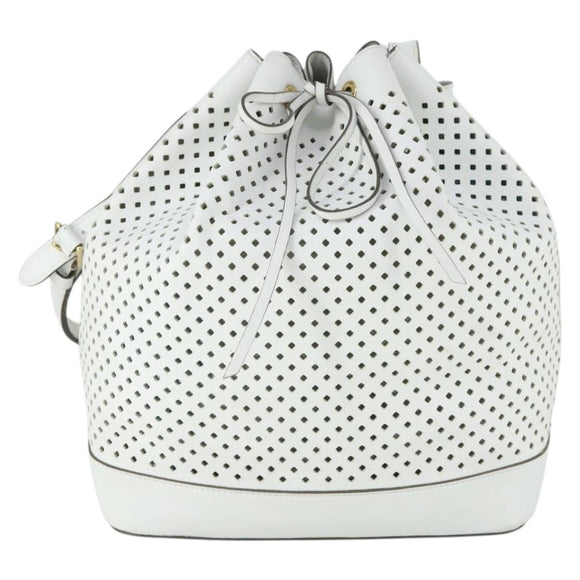 LOUIS VUITTON Perfo Flore Noe Shoulder Bag White LV Auth 164588V