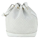 LOUIS VUITTON Perfo Flore Noe Shoulder Bag White LV Auth 164588V-2