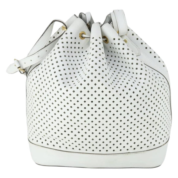 LOUIS VUITTON Perfo Flore Noe Shoulder Bag White LV Auth 164588V