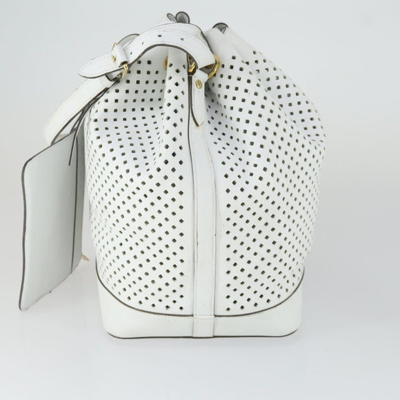 LOUIS VUITTON Perfo Flore Noe Shoulder Bag White LV Auth 164588V