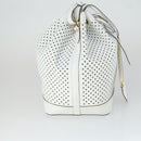 LOUIS VUITTON Perfo Flore Noe Shoulder Bag White LV Auth 164588V-4