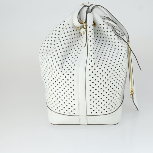 LOUIS VUITTON Perfo Flore Noe Shoulder Bag White LV Auth 164588V