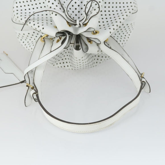 LOUIS VUITTON Perfo Flore Noe Shoulder Bag White LV Auth 164588V