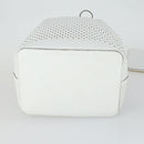 LOUIS VUITTON Perfo Flore Noe Shoulder Bag White LV Auth 164588V-5