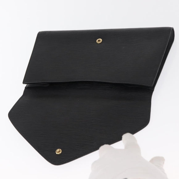 LOUIS VUITTON Epi Art Deco Clutch Bag Black M52632 LV Auth 164629