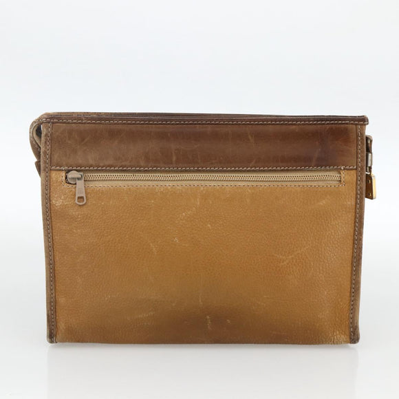 CARTIER Shoulder Bag Leather 2 Set Bordeaux Beige Auth 164635