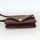 CARTIER Shoulder Bag Leather 2 Set Bordeaux Beige Auth 164635-6