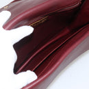 CARTIER Shoulder Bag Leather 2 Set Bordeaux Beige Auth 164635-8