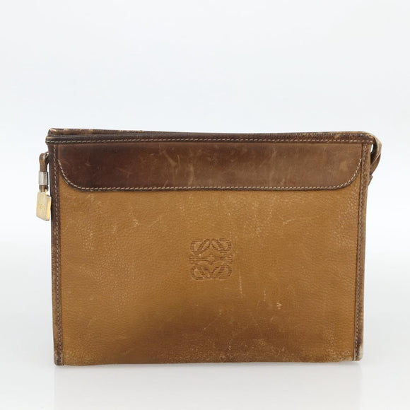 CARTIER Shoulder Bag Leather 2 Set Bordeaux Beige Auth 164635