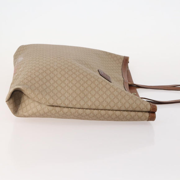 CELINE Macadam Canvas Tote Bag PVC Leather 2 Set Brown Beige Auth 164637