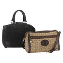 CELINE C Sulky Shoulder Bag 2 Set Black Beige Auth 164638-1