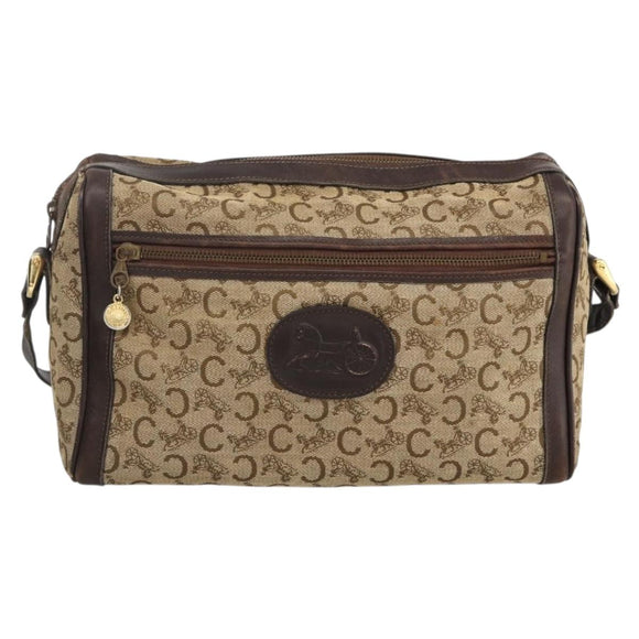 CELINE C Sulky Shoulder Bag 2 Set Black Beige Auth 164638