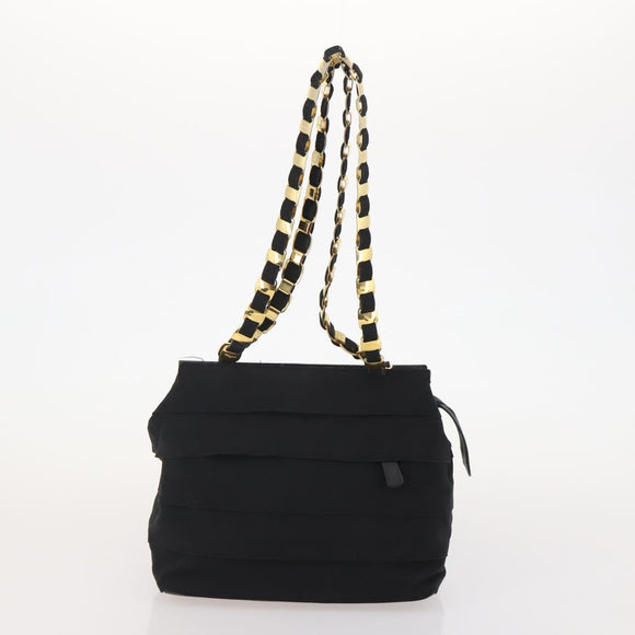 Salvatore Ferragamo Shoulder Bag Canvas Patent leather 3 Set Black Auth 164640