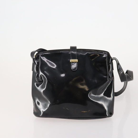 Salvatore Ferragamo Shoulder Bag Canvas Patent leather 3 Set Black Auth 164640