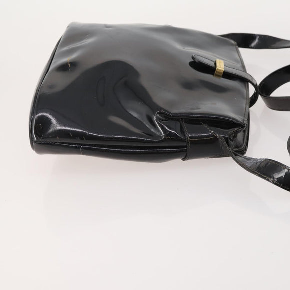 Salvatore Ferragamo Shoulder Bag Canvas Patent leather 3 Set Black Auth 164640