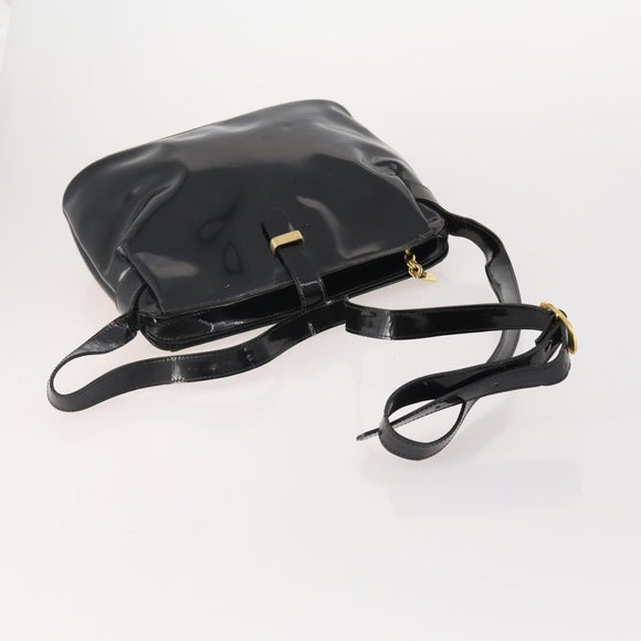 Salvatore Ferragamo Shoulder Bag Canvas Patent leather 3 Set Black Auth 164640