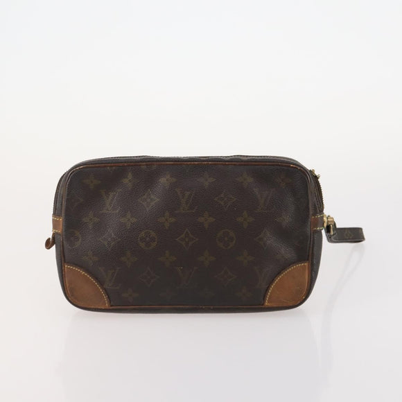 LOUIS VUITTON Monogram Marly Dragonne GM Clutch Bag 4 Set M51825 LV Auth 164641