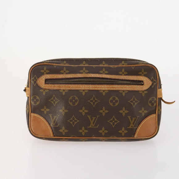 LOUIS VUITTON Monogram Marly Dragonne GM Clutch Bag 4 Set M51825 LV Auth 164641