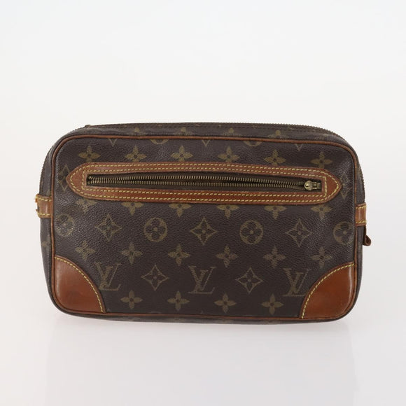LOUIS VUITTON Monogram Marly Dragonne GM Clutch Bag 4 Set M51825 LV Auth 164641