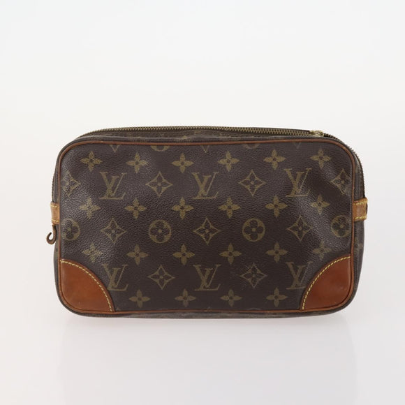 LOUIS VUITTON Monogram Marly Dragonne GM Clutch Bag 4 Set M51825 LV Auth 164641