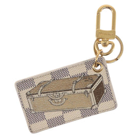 LOUIS VUITTON Damier Azur Porte Cles Afish Key Ring M66178 LV Auth 164678