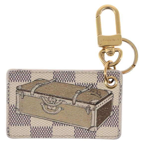 LOUIS VUITTON Damier Azur Porte Cles Afish Key Ring M66178 LV Auth 164678