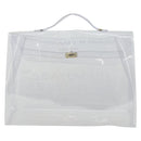 HERMES Vinyl Kelly Hand Bag Vinyl Clear Auth 164684-3