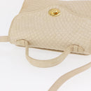 BALLY Hand Bag Leather 2way Ivory Gold Auth 164690-6