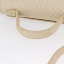 BALLY Hand Bag Leather 2way Ivory Gold Auth 164690-7