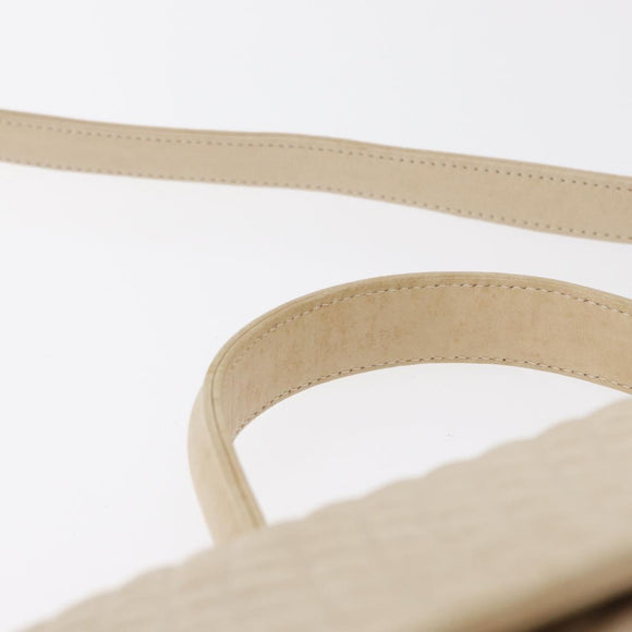 BALLY Hand Bag Leather 2way Ivory Gold Auth 164690