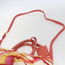 PRADA Hand Bag Nylon 2way Red Gold Auth 164691-14