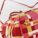 PRADA Hand Bag Nylon 2way Red Gold Auth 164691-15